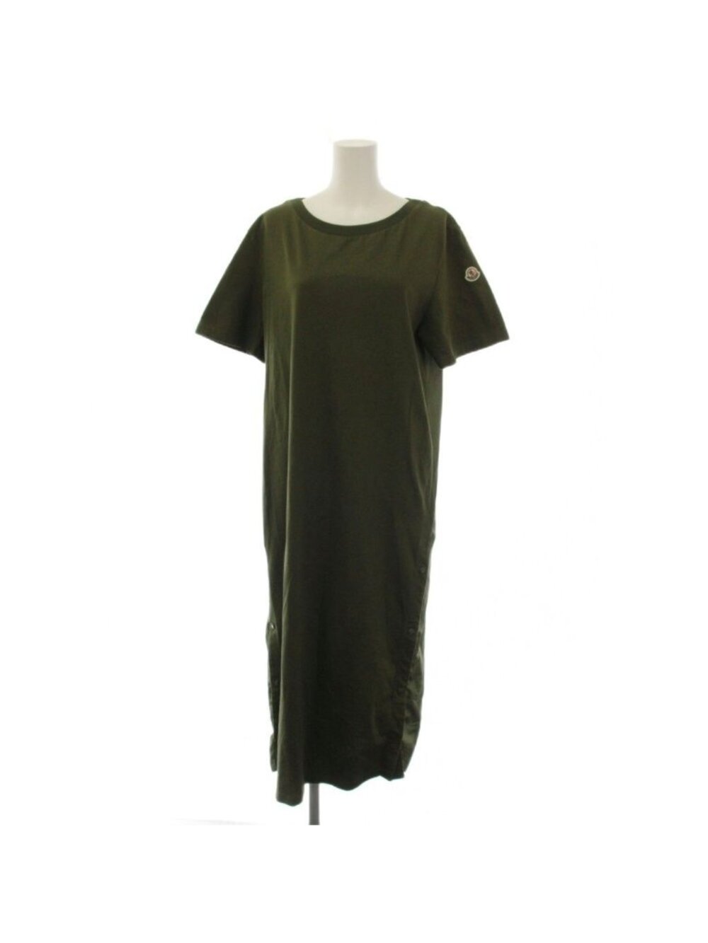 Moncler Dress Long Short Sleeve Crew Neck Switch Khaki